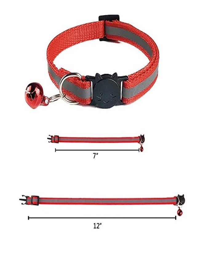 Pups&Pets Reflective Cat Collar - 10 MM Adjustable Nylon Cat Safety Collars with Bell for Small Dogs, Puppies and Cat - Color As Per Availability - 1 Pcs in Pack - Image 3